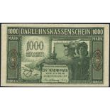 Germany Darlehnskassenchein 1000 mark, Kowno 1918, German Occupation of Lithuania WWI, Pick R134a,