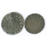 Half groat & penny, second coinage, fine and VF respectively, the first with slight creasing. (2).