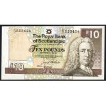 Royal Bank of Scotland £10, dated 24th February 1993, series C/17 555454, Pick 353a, error,