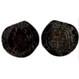 Sixpence, class 4.2, second 'Aberystwyth' bust, mm Triangle (1639-40), double arched crown (late