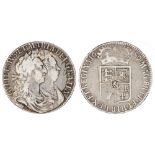 1689 halfcrown, first shield, PRIMO, G/fine+, a decent coin for grade. S3434.