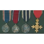 Group of four to CH. Supt. Wilfred Blacker. 1. King's Medal (Police) George V (K.P.M) for