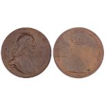1649 Charles I, Memorial copper medal, by James or Norbert Roettier, struck c1695, armoured bust