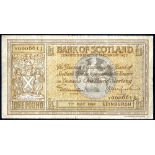 Bank of Scotland £1, dated 7th May 1941, series Y0006613, Pick 91b, fine. (1)
