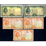 Ireland Republic Lady Lavery (5), £1 (2) dated 1963 & 1976, 10 shillings (3) dated 1968, fine. (5)