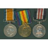 Trio - Military Medal Geo V, BWM & Victory to 40778 Pte. L/Cpl, W. C. Rowland, 23/North'd Fus (on