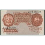 Beale 10 shillings, issued 1950, B266, series L60Z 063843, Pick 368b, GEF. (1)