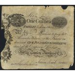 Paisley Banking Company 1 guinea, dated 2nd May 1826, a contemporary forgery, edge damage, tears