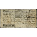Salop + North Wales Bank, Shrewsbury, £5 dated 1st March 1840, series B5133, for price, Jones +