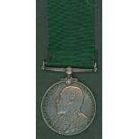 Long Service in the Volunteer Force Medal Edward VII to 4283 Cpl. W. Cooper, 2nd Durham, R.G.A.V,