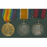 Group of three - Distinguished Conduct Medal Geo V to 27-1318 Sgt. G. T. Wigley, 17/North'd Fus,