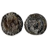 Sixpence, class 4.1, fifth 'Aberystwyth' bust, double arched crown, mm Tun (1636-8) VF with lustre