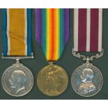 Group of three - Meritorious Service Medal Geo V to 46540 C.S.M T. McGuckin, 10th North'd Fus. He is