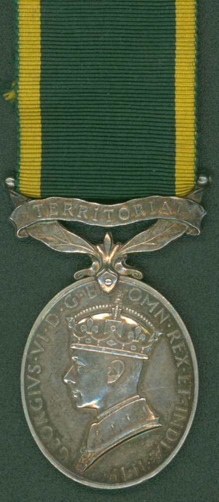 Territorial Efficiency Medal Geo VI to 4265029 Sgt. T. P Cairns, 8th R. North'd Fus. EF.