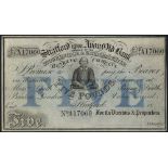 Stratford upon Avon old bank £5 dated 18xx series A17060, unissued, William Shakespeare at centre,