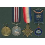 George V MM Military Medal to 18263L/Cpl E. Rawlinson, 11th Border Rgt. Lot incl. 1914/15 Star &