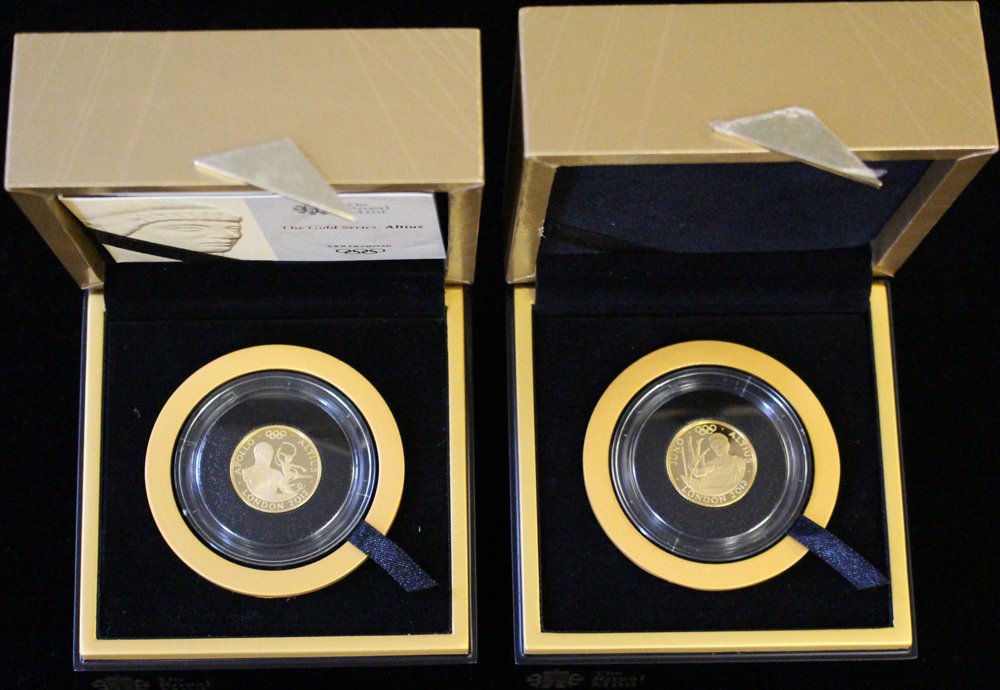 2012 Royal Mint London Olympic & Paralympic Games ?oz £25 gold proof, 'Apollo', cased/cert + ?oz £25