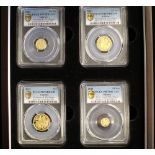 2021 Alderney George & the Dragon 200th Gold Deluxe Sovereign set comprising full, half, quarter &