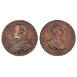 1761 George III, Coronation, unofficial bronze medal, by T. Pingo, armoured bust of King left,