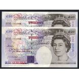 Kentfield QEII £20 (2) issued 1994, B375, consecutive pair, BC62 262685 & BC62 262686, Pick 387a,