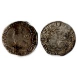 Sixpence, class 3a, mm Crown (1635-6), VF.S2813.