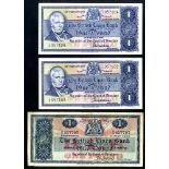 British Linen Bank £1 (3), dated 1963 series A/4, Pick 166c taped repair, fine & 1968 series Y/4 x