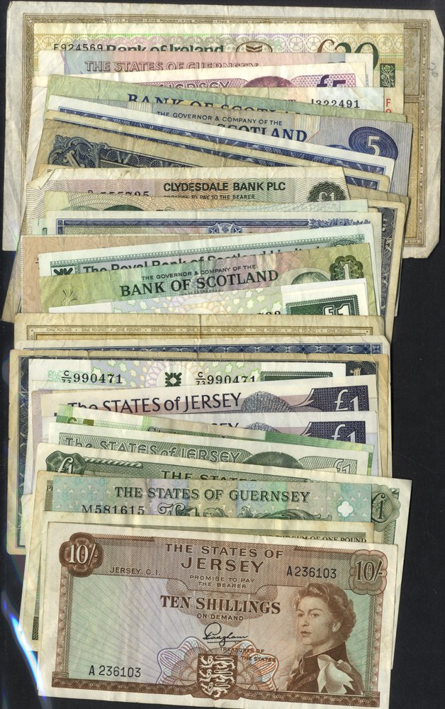 Scotland, Channel Islands, Isle of Man and Northern Ireland accumulation of notes (39) in mixed
