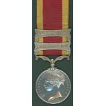 2nd China Medal, clasps Taku Forts 1860 and Pekin 1860 to Dvr John Goat, No 4 13th Bde Rl Art. EF.