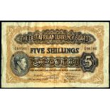 East African Currency Board 5 shillings, dated 1st January 1949, series C/31 98088, KGVI portrait,