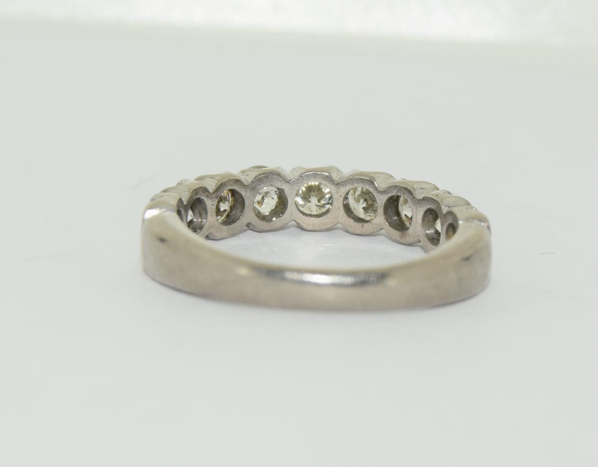 18ct white gold diamond half eternity ring - 1.00ct. Size K+. - Image 4 of 5