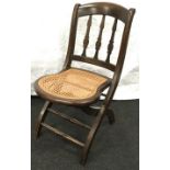 Vintage mahogany folding chair with rattan seat in good order