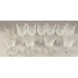 4 stemmed Stuart Crystal stemmed wine glasses a stemmed fluted early 19C stemmed glass and 6 Crystal