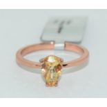 Citrine sterling gilt ring - new. R.R.P £107.