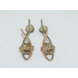 Clogau welsh 9ct gold/silver earrings.