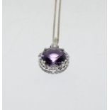 Victorian inspired amethyst 925 solitaire pendant.