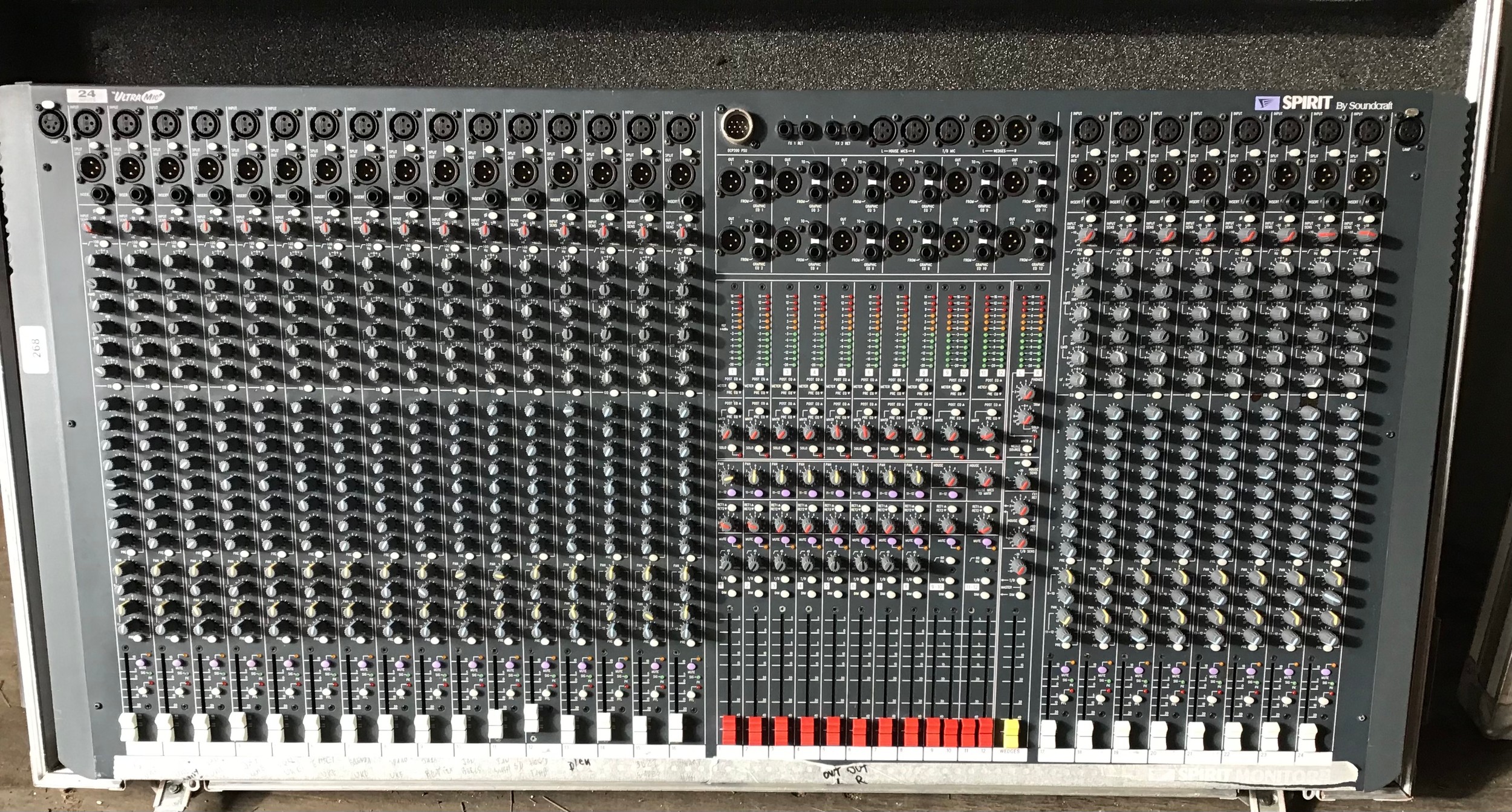 SOUNDCRAFT SPIRIT TWO 24 track mixing desk. Complete with power supply and flight case. Looks in