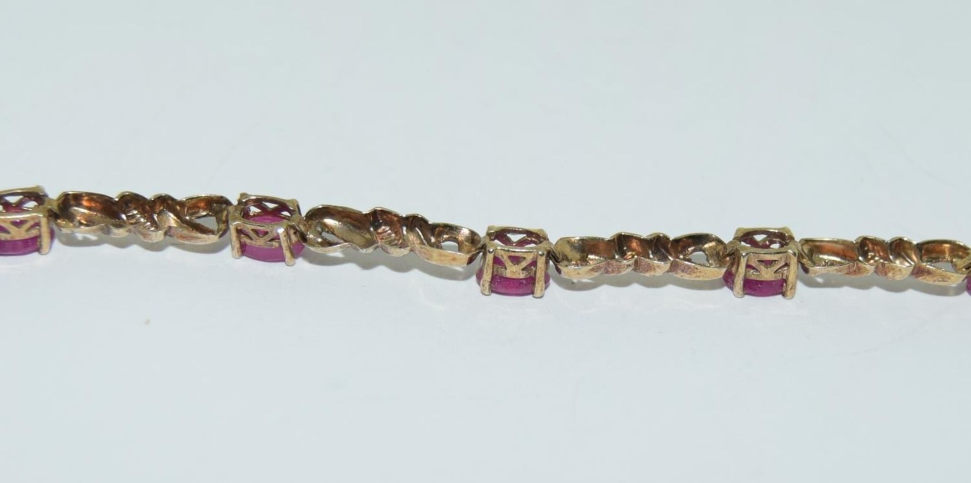 Gilt silver ruby bracelet. - Image 3 of 3