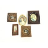 Collection of 5 framed miniatures