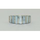 A 925 silver and mother of pearl ring ,Size O 1/2