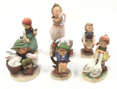 Goebel/Hummel collection of figurines to include "Little Helper" and "Goose Girl" (6).