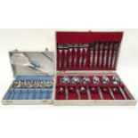 Webber and Hill boxed silver plated cutlery set for six together with a boxed set of silver plated