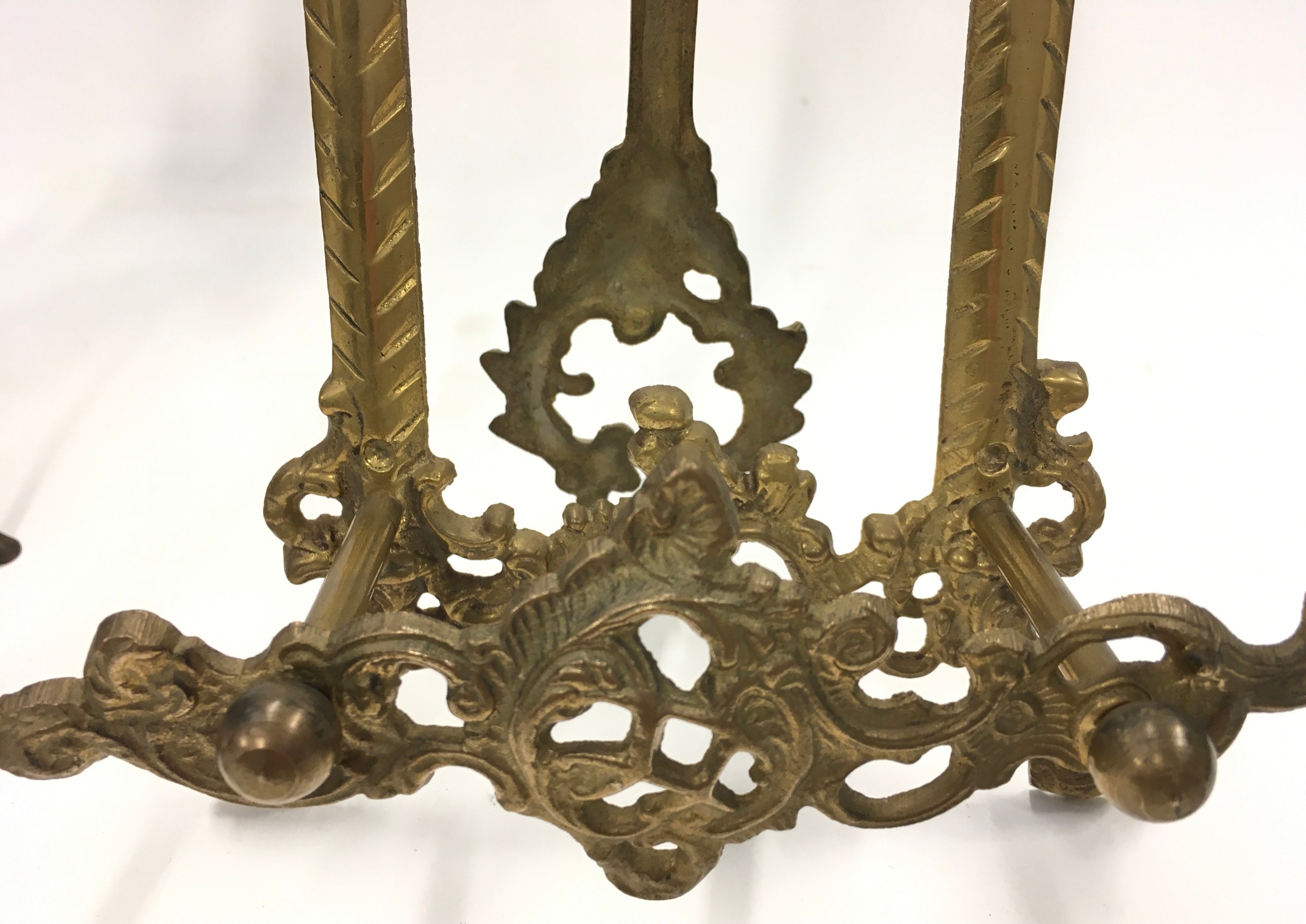 Rococo brass easel picture frame together with a Rococo style plated stand. - Image 4 of 5
