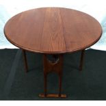 Cherrywood Mid century gate leg table 100cm diameter 72cm height.