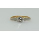 18ct gold and plat ladies diamond ring approx 0.25ct size K