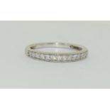 9ct white gold ladies diamond half eternity ring H/M 0.20ct size L