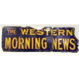 Western Morning news enamel sign a/f. 21? x 7.5?