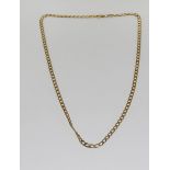 9ct gold flatlink chain 52cm long 10gm