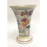 Poole Pottery ZG pattern large trumpet vase 9" high by Hilda Hampton (crazed)