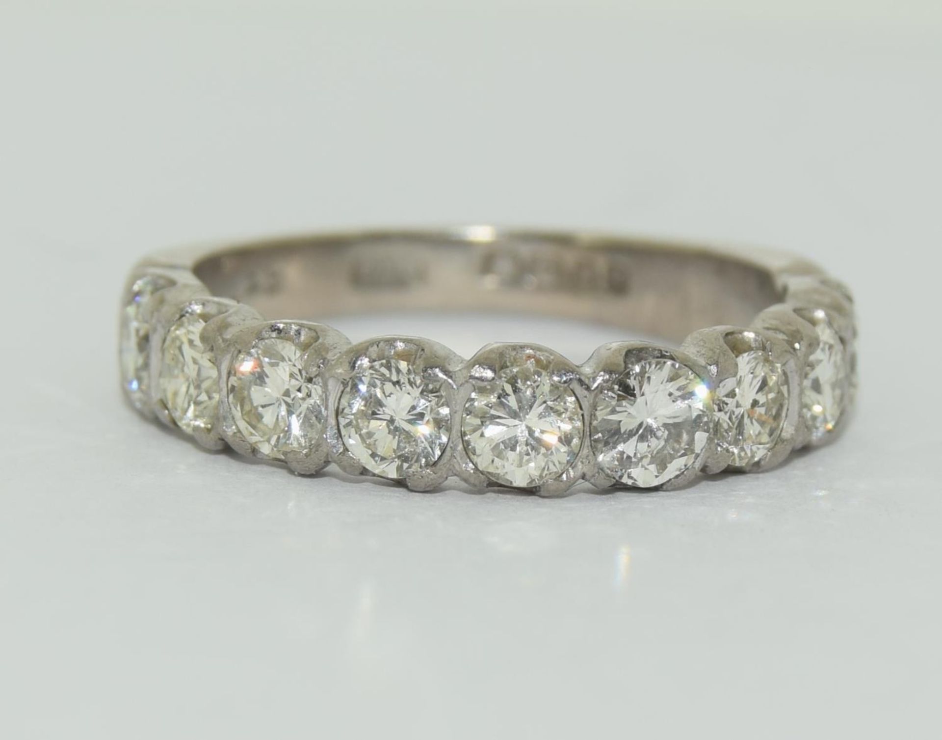 18ct white gold diamond half eternity ring - 1.00ct. Size K+. - Image 2 of 5