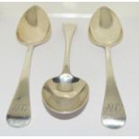 3 good Georgian silver serving spoons 200gm